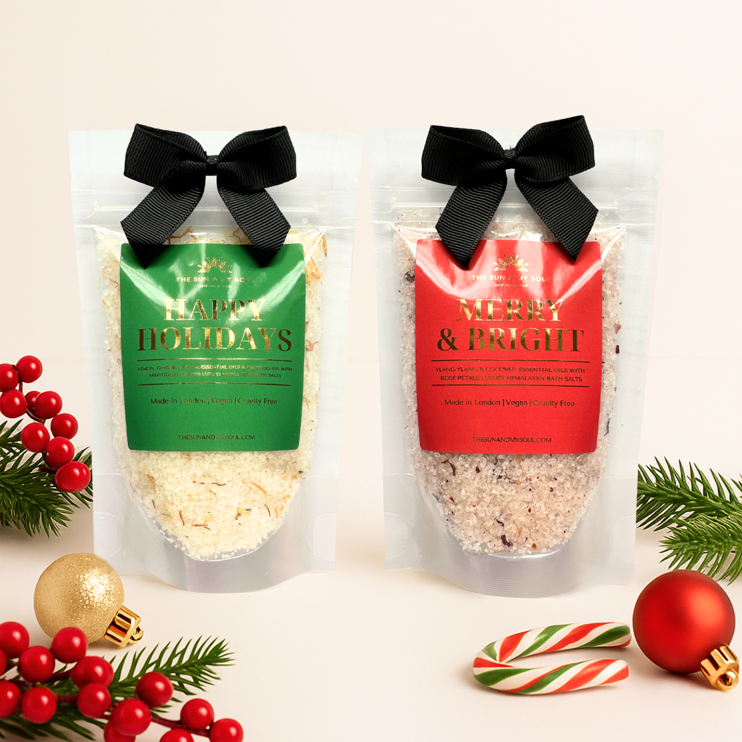 Happy Holidays Christmas Soak Luxury Himalayan Bath Salts – Lemon Ginger Scent