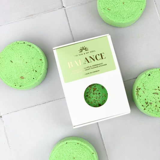 Balance Aromatherapy Shower Steamer in Box - Orange, Eucalyptus, Peppermint, Herbs