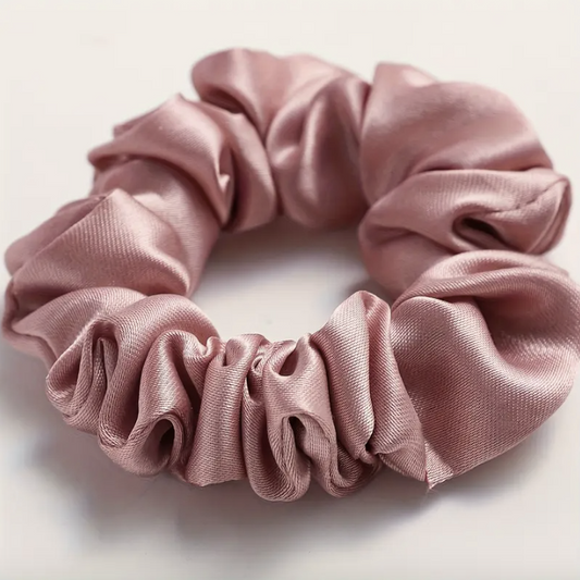 Satin Scrunchie Hair Tie - Dusty Pink Colour