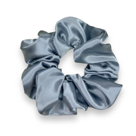 Satin Scrunchie Hair Tie - Pale Blue Colour