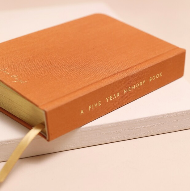 Orange Five-Year Thought a Day Journal - Memory Book