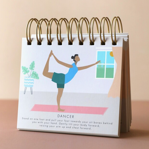 Daily Yoga Poses Flip Chart – 50 Illustrated Poses for Home or Desk Practice