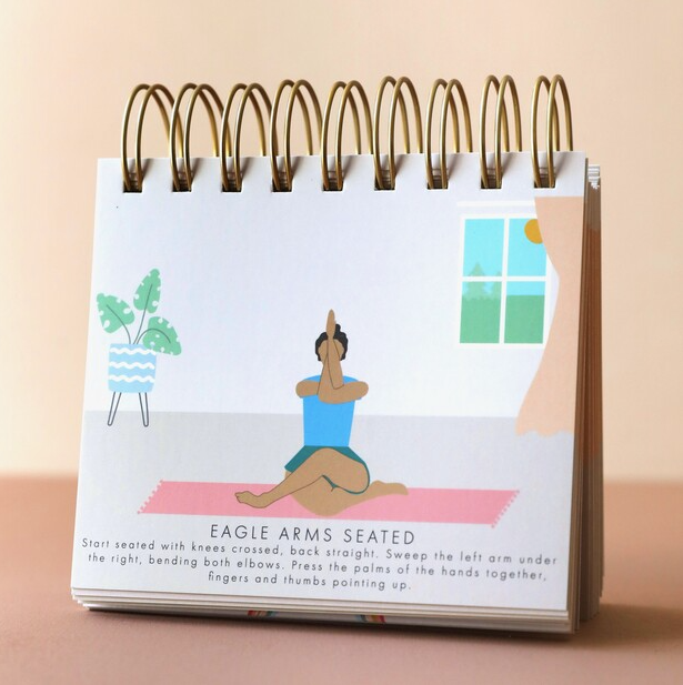 Daily Yoga Poses Flip Chart – 50 Illustrated Poses for Home or Desk Practice
