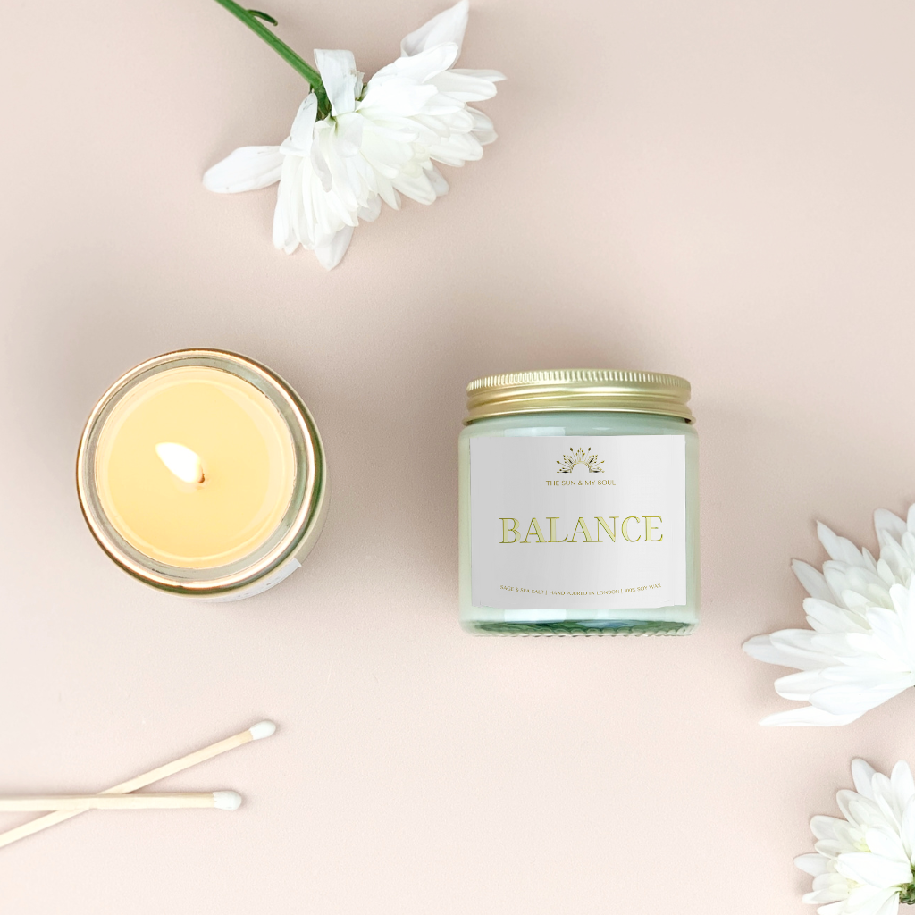 Balance - Sage Sea Salt Scented Soy Candle for Relaxation and Harmony