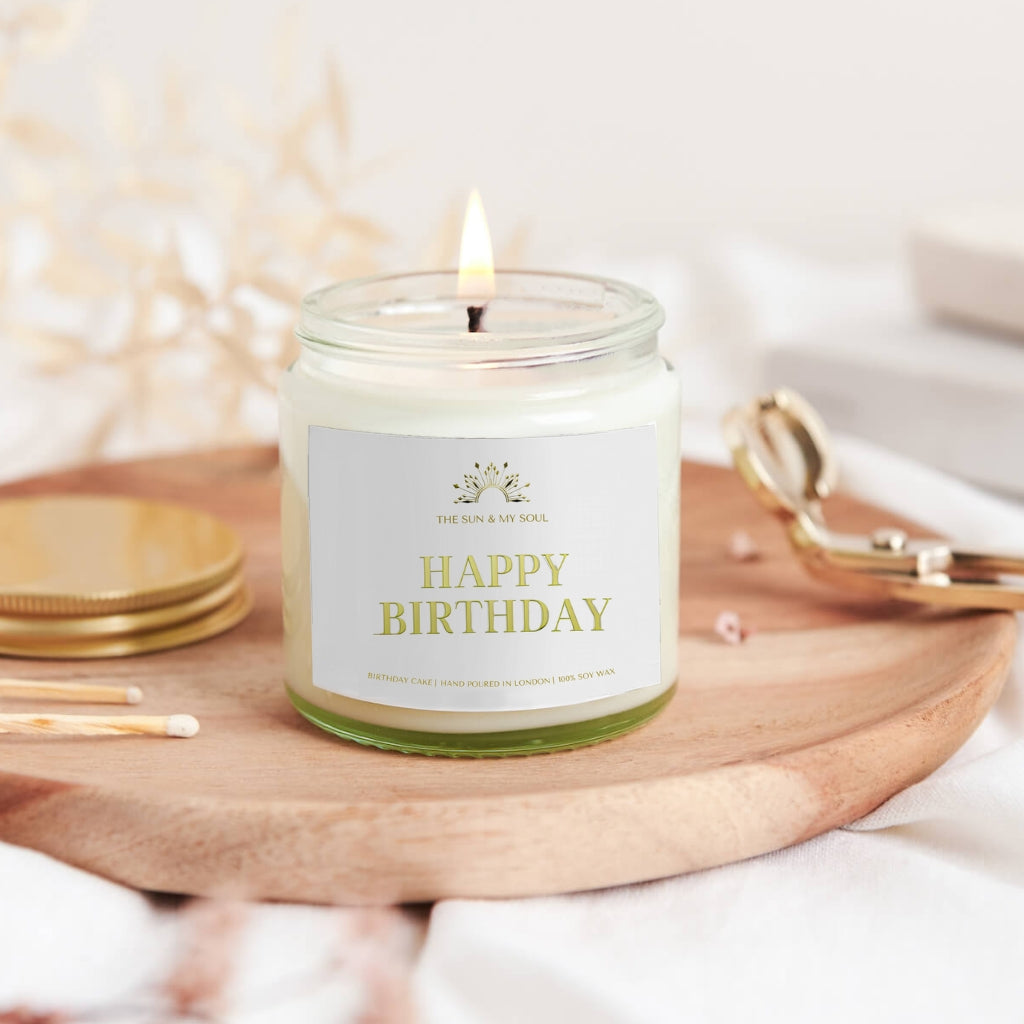 Happy Birthday - Birthday Cake Scented Soy Candle Sweet Vanilla Scent