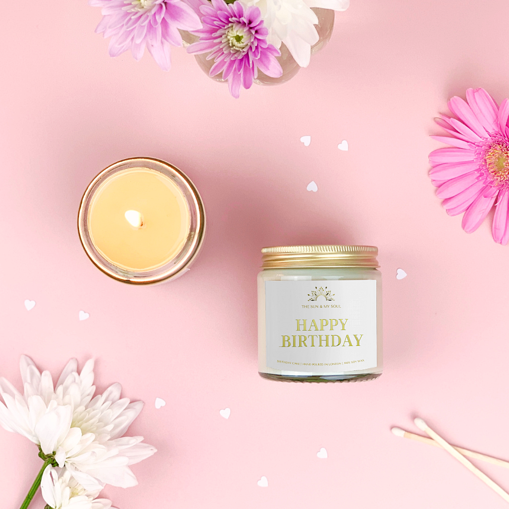 Happy Birthday - Birthday Cake Scented Soy Candle Sweet Vanilla Scent