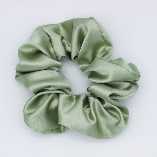 Satin Scrunchie Hair Tie - Sage Green Colour