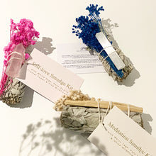 Load image into Gallery viewer, Meditation Smudge Kit - White Sage Smudge with Palo Santo &amp; White Wildflowers
