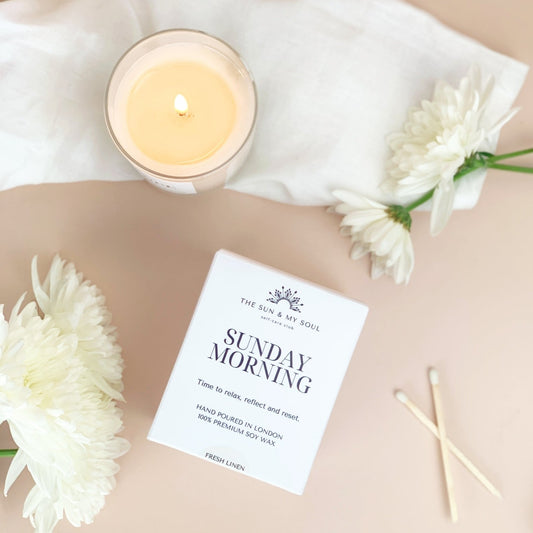 Sunday Morning - Fresh Linen Scented Premium Soy Wax Candle