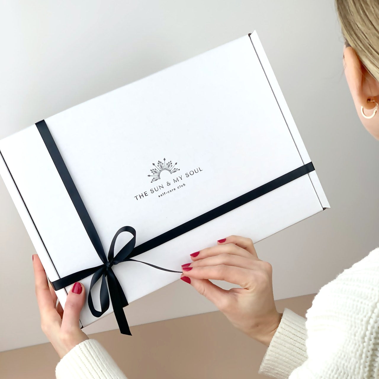The Sun & My Soul Gift Box with Luxury Tissue Paper Cream Filling and Black Ribbon