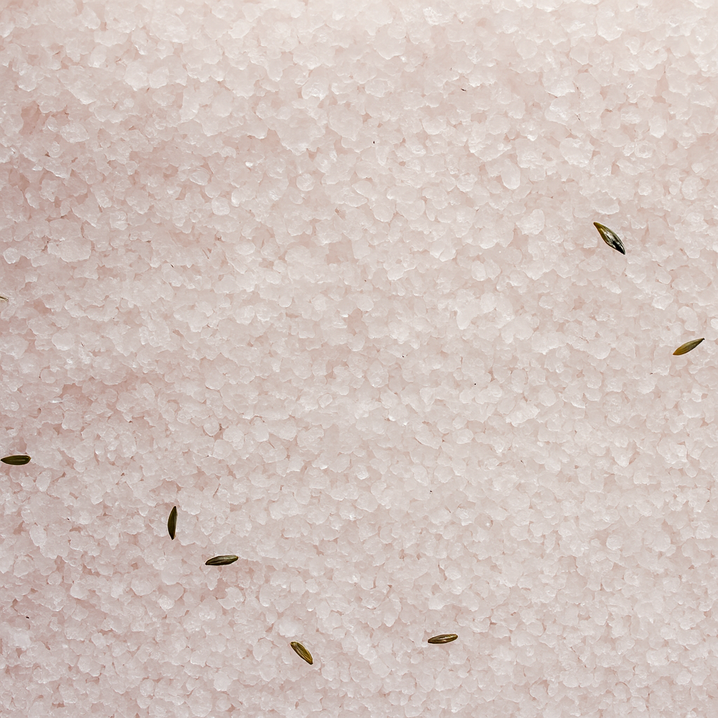 Mindfulness Luxury Himalayan Bath Salts with Lavender, Jojoba Essential Oils with Lavender Seeds