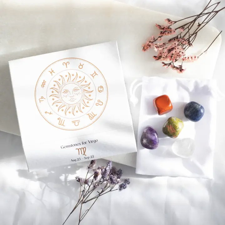 Zodiac Crystal Tumblestone Set - Birthday Gift by Star Sign