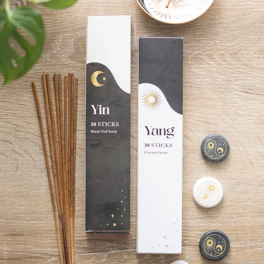 Set of 2 Yin Yang Incense Stick Packs - Black Oud & Coconut Fragrance
