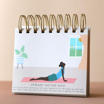 Daily Yoga Poses Flip Chart – 50 Illustrated Poses for Home or Desk Practice