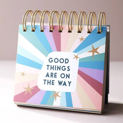 Weekly Positive Affirmations Flip Chart – Floral Desktop Inspiration for Every Week