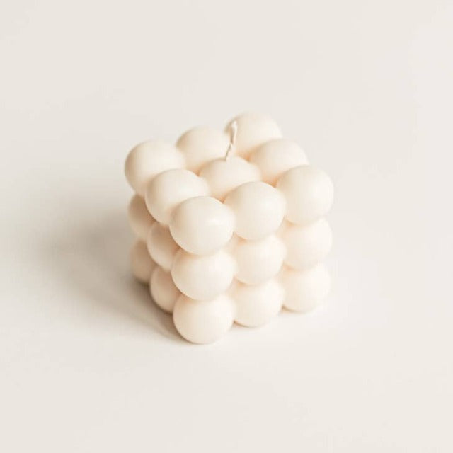 Bubble Soy Candle - Unscented Natural White