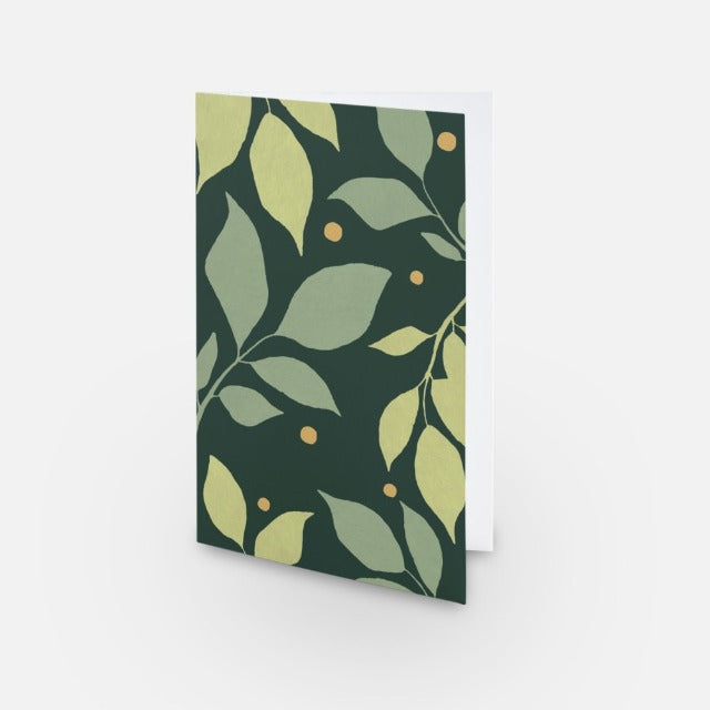 Green Leaves Greeting Card