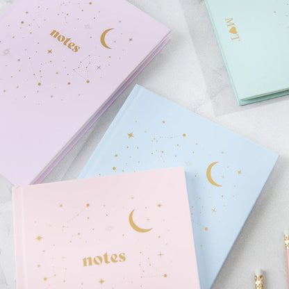 Constellation Stars and Moon Lined Notebook - Mint Green