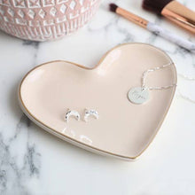 Load image into Gallery viewer, Pink Heart Shaped Ceramic Trinket Dish
