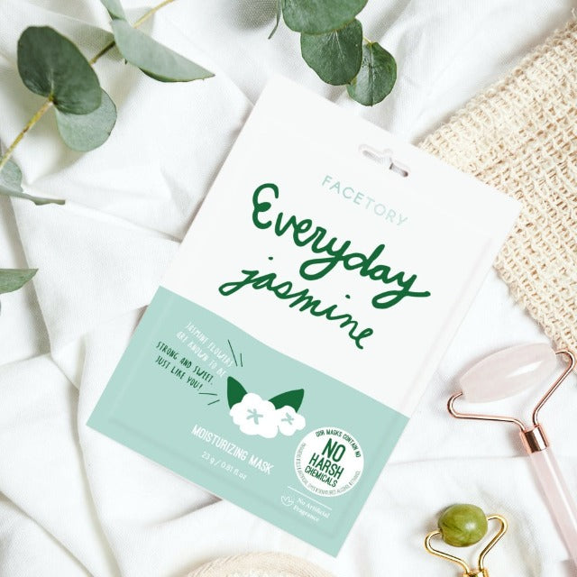 jasmine face sheet mask moisturising vegan biodegradable