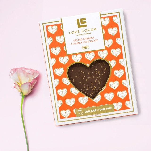 salted caramel valentines day chocolate heart