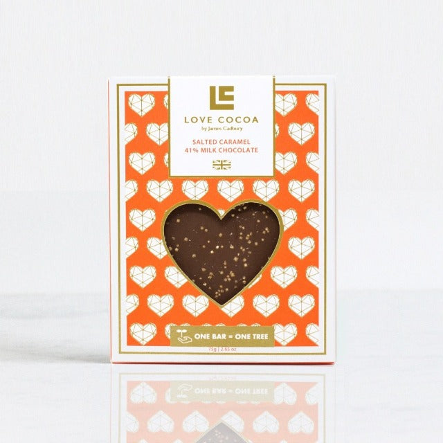 salted caramel valentines day chocolate heart