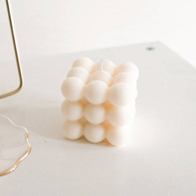 Bubble Soy Candle - Unscented Natural White