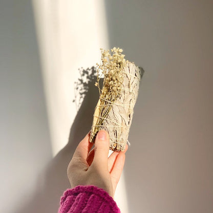 Meditation Smudge Kit - White Sage Smudge with Palo Santo & White Wildflowers