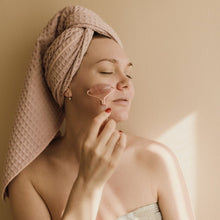 Load image into Gallery viewer, Rose Quartz Facial Roller in Linen Bag

