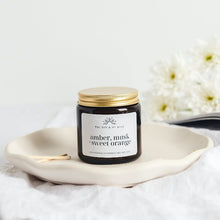 Load image into Gallery viewer, Amber, Musk + Sweet Orange Soy Candle
