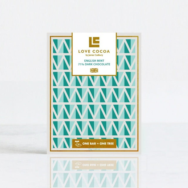 English Mint Dark Chocolate Bar vegan