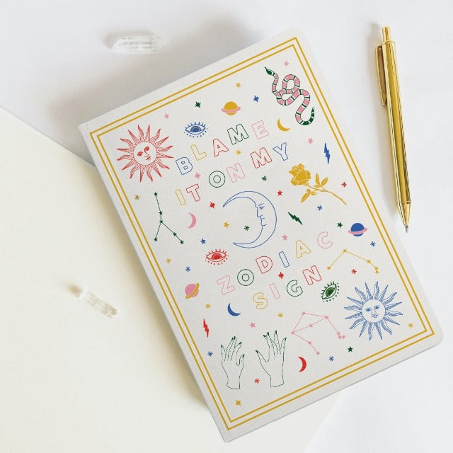 constellation stars zodiac sign lined notebook